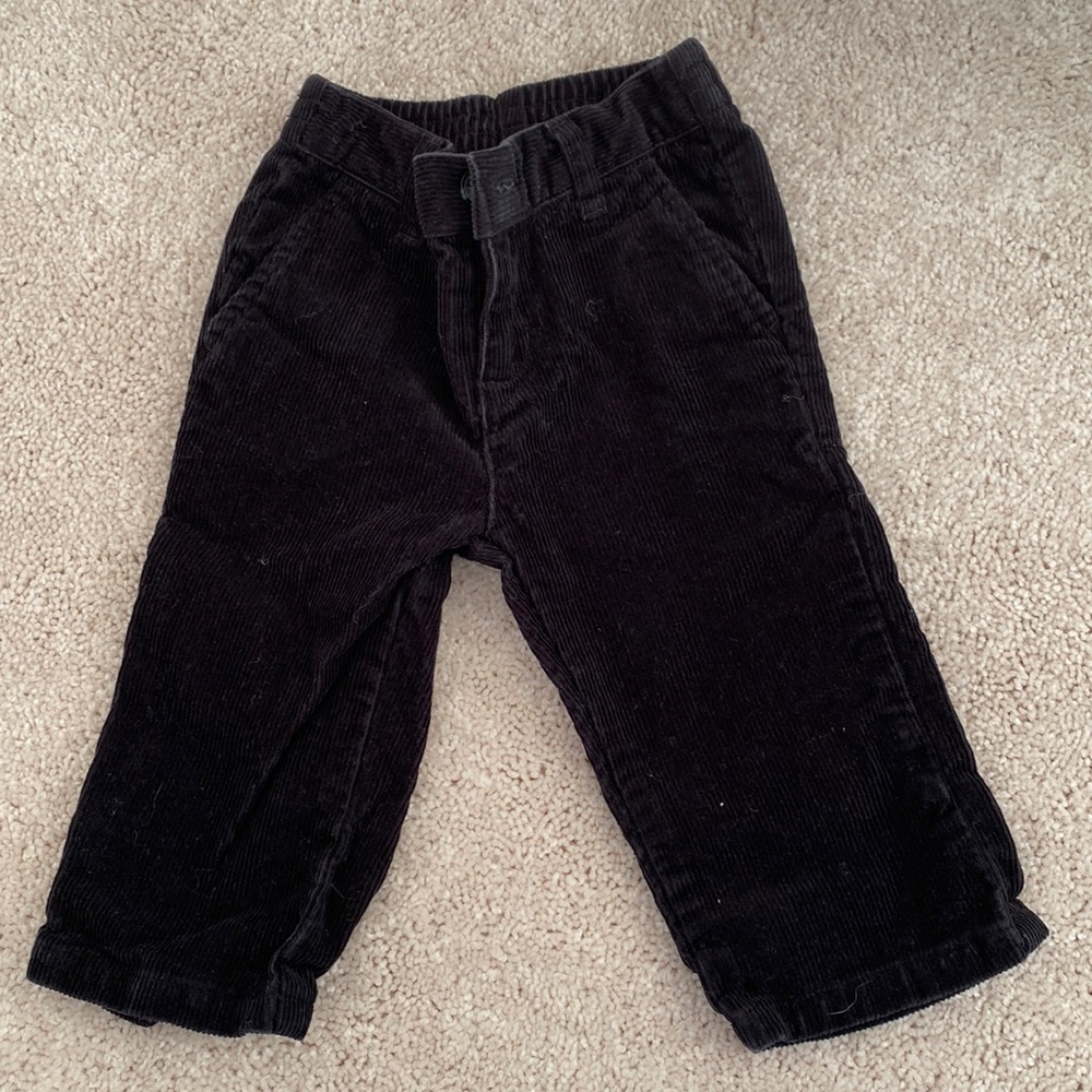 Janie and Jack Black Corduroy Pants